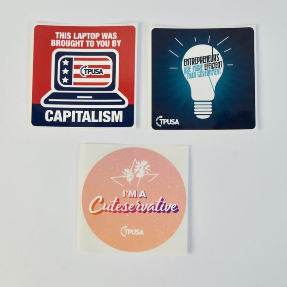 TPUSA Charlie Kirk Stickers Lot of 3 NEW No Duplicates - Picture 1 of 1